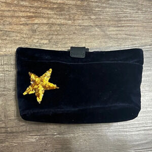 BRAND NEW India Hicks Blue Velvet Clutch Sequined Star